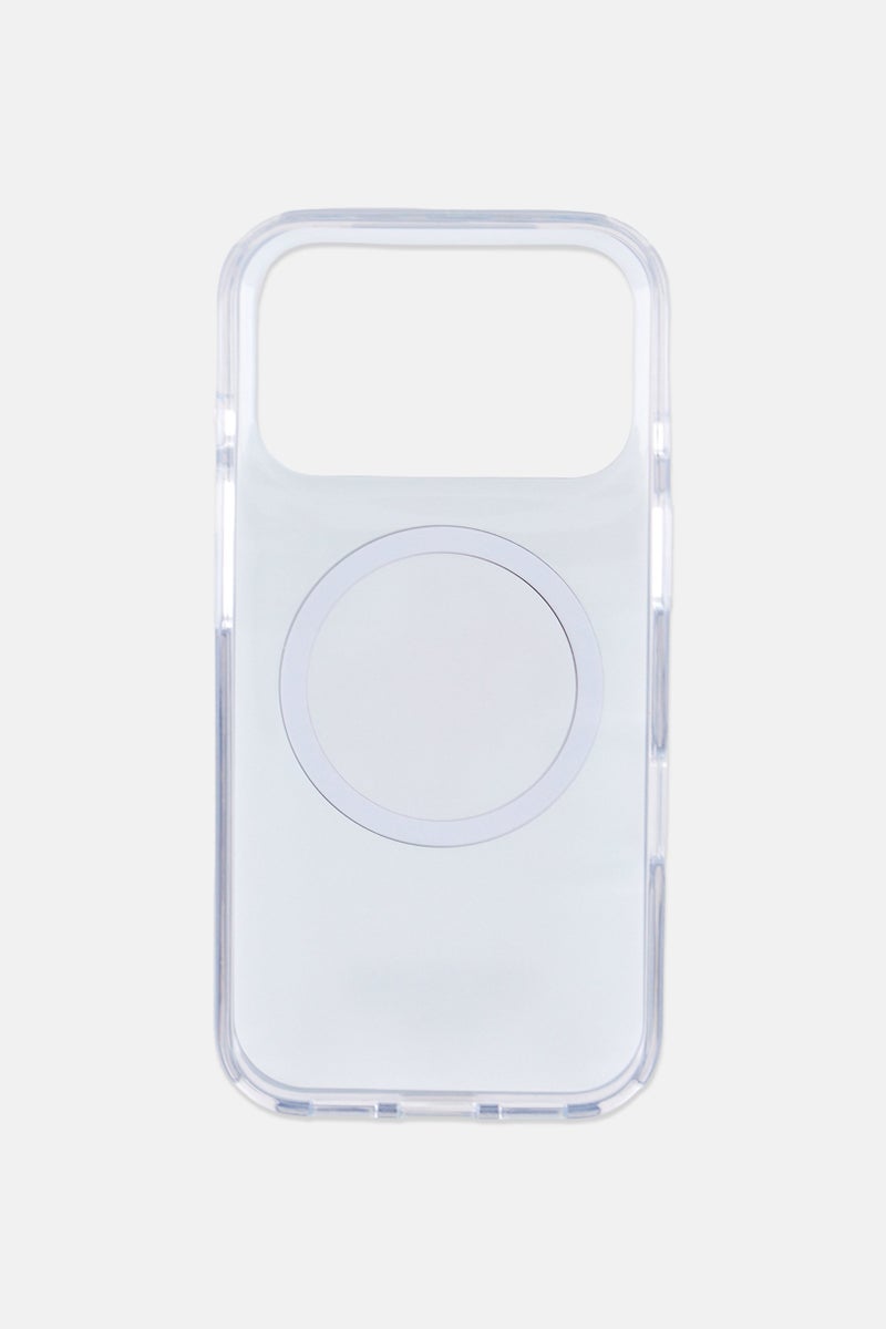 GUESS iPhone 17 Pro Compatible Magsafe Mobile Case, Silver - Image 3